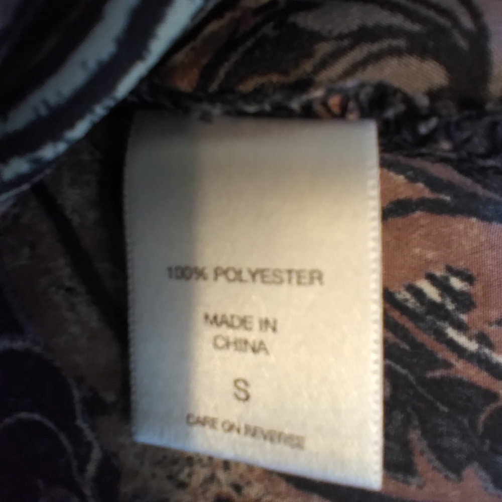 New York & Co Elegant Paisley Women's Top Ruffled Size S. Office Workwear Trip - Picture 7 of 11